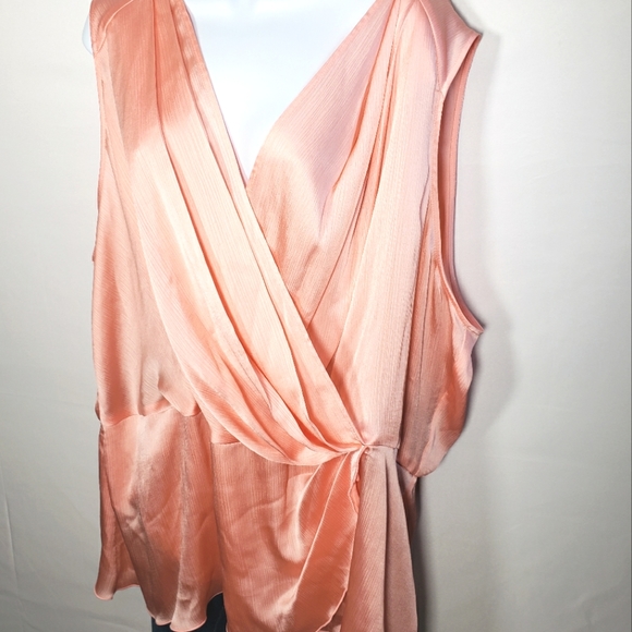 Melissa Mcarthy Coral Flowy Silk Style Top Size 4X - Picture 2 of 5